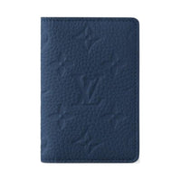 LOUIS VUITTON Leather Card Holder Men's Blue
