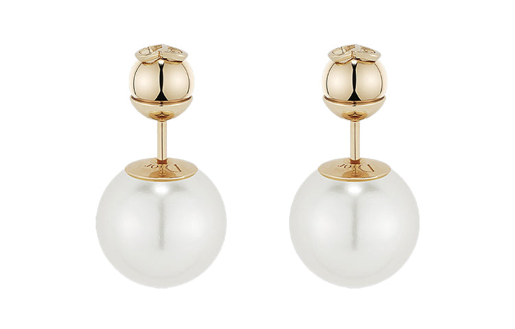 DIOR Pearl Earrings Women's Gold