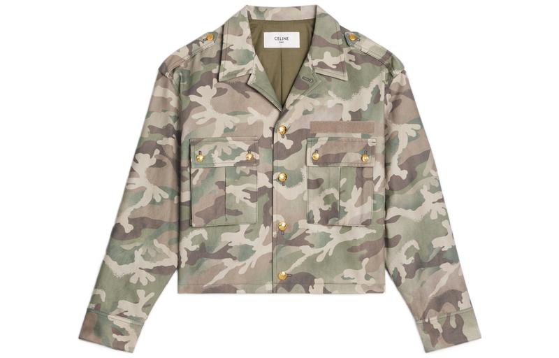 CELINE Cropped Coats Women's Camouflage