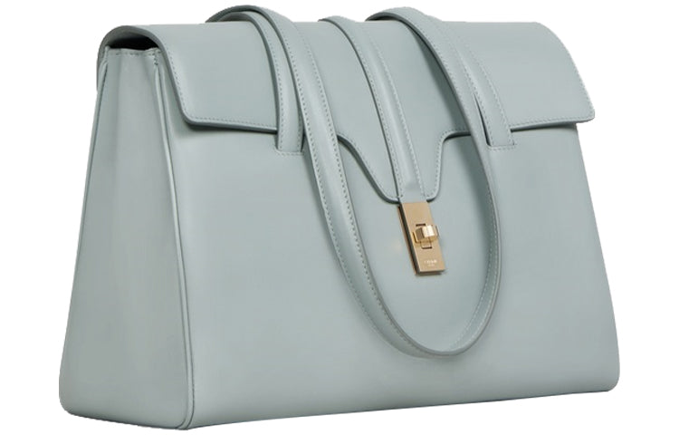 CELINE 16 Smooth Cow Leather Handbag, Shoulder Bag Medium Size Women's Ore Color