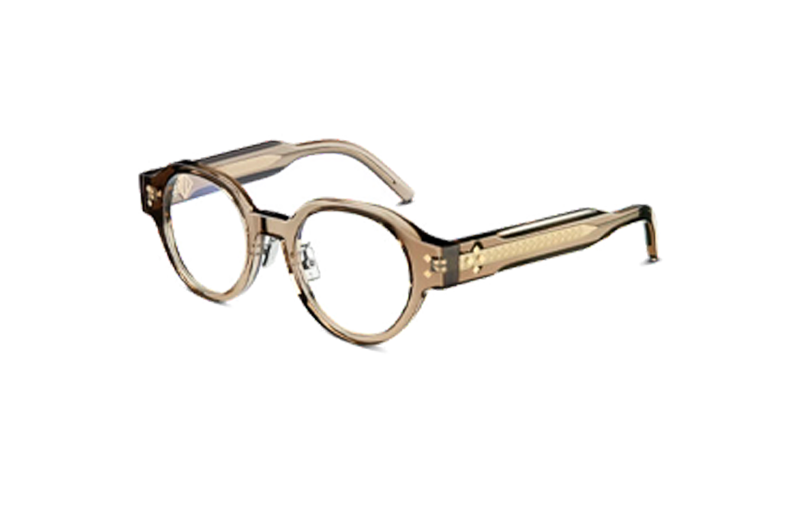 DIOR Acetate Irregular Shape Eyeglass Frames Men's Yellow