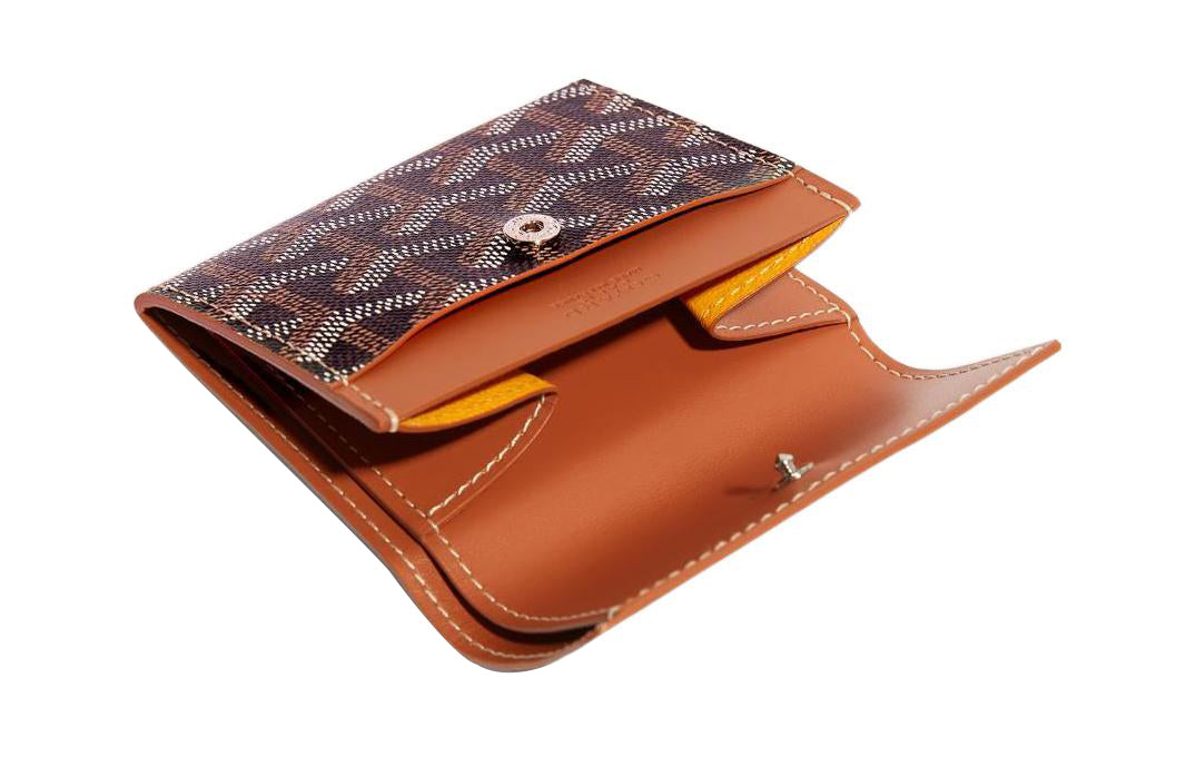 GOYARD MARIGNY Canvas With Leather Coin Purse Women's Black/Brown