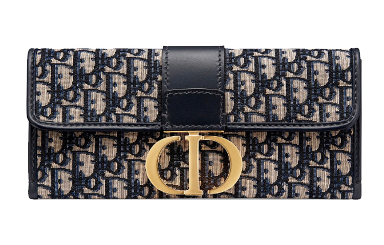 DIOR 30 Montaigne Canvas Canvas Bag Handheld Crossbody Bag Shoulder Bag Women's Blue