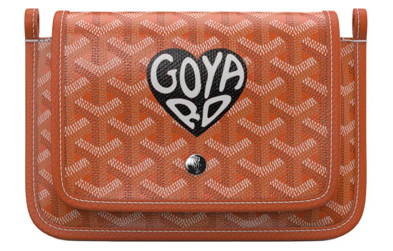 GOYARD Plumet Canvas With Leather Envelope Bag Crossbody Bag Shoulder Bag Unisex Orange/Black Small Heart