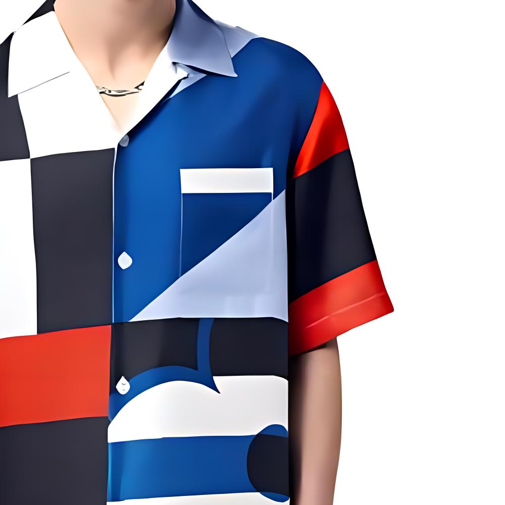 LOUIS VUITTON Printed Short-Sleeved Silk Shirt