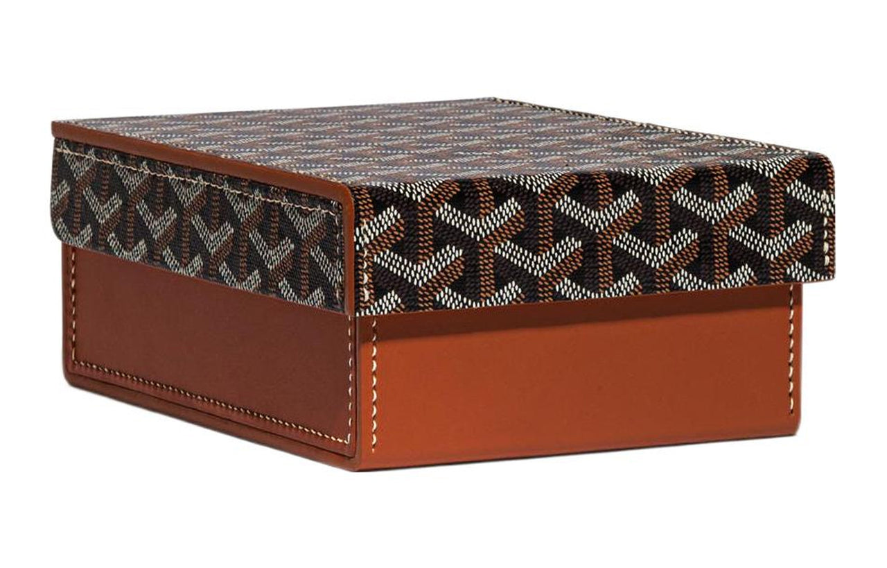GOYARD MONTRES Canvas With Leather Storage Boxes Men's Black/Brown