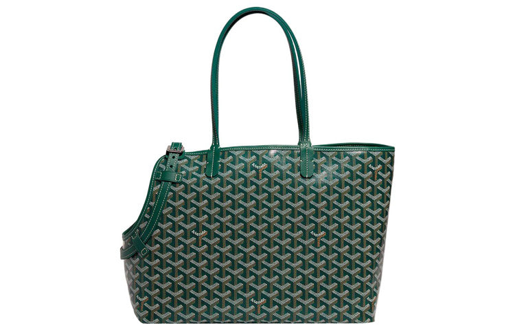 GOYARD Chien Gris Canvas With Leather Pet Bag Unisex Green