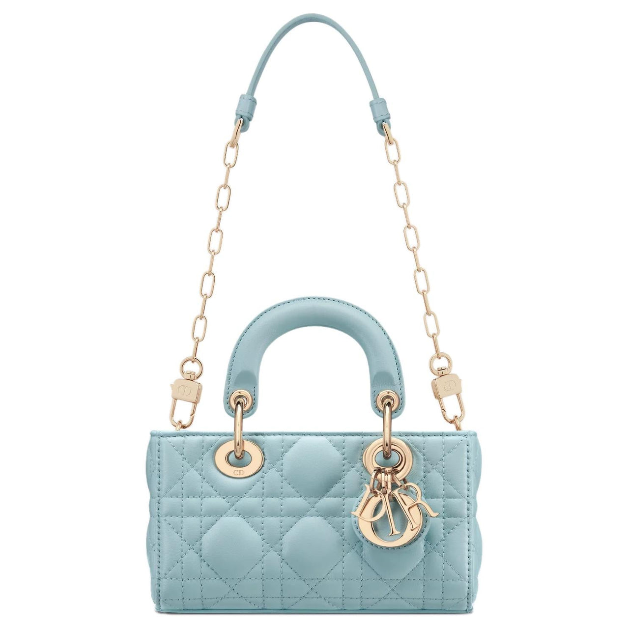 DIOR Lady D-JOY Sheepskin Shoulder Bag Crossbody Bag Handbag Extra Mini Women's Space Blue