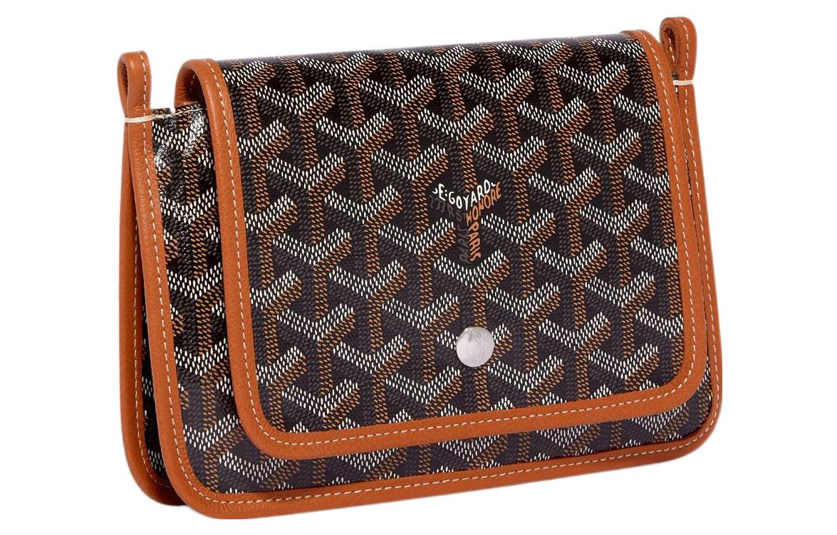 GOYARD Plumet Canvas With Leather Envelope Bag Handheld Shoulder Bag Crossbody Bag Small Size Unisex Brown/Green