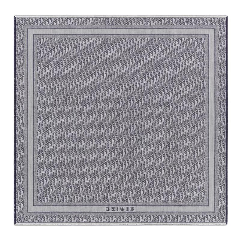DIOR Mulberry Silk Shawls Women's Marine Blue