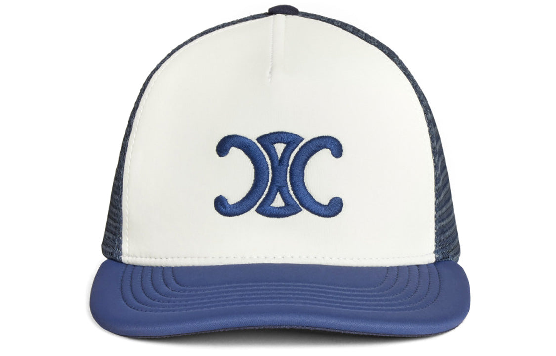 CELINE Triomphe Baseball Caps Women's White/Marine Blue