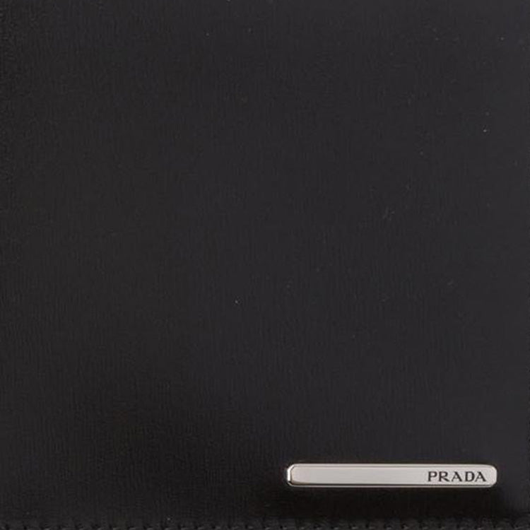 PRADA Calfskin Wallet Men's Black
