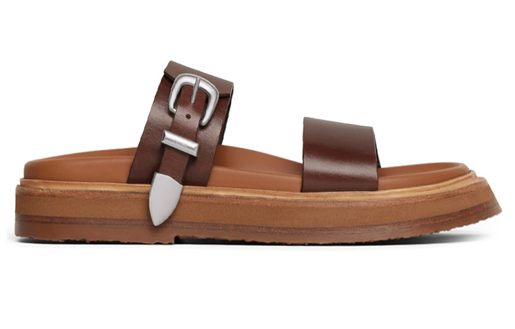 CELINE Slide Slippers Men's Dark Brown
