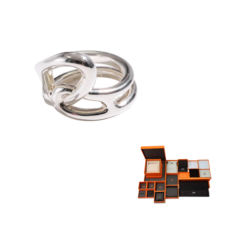 HERMES 925 Sterling Silver Rings Women's Silver