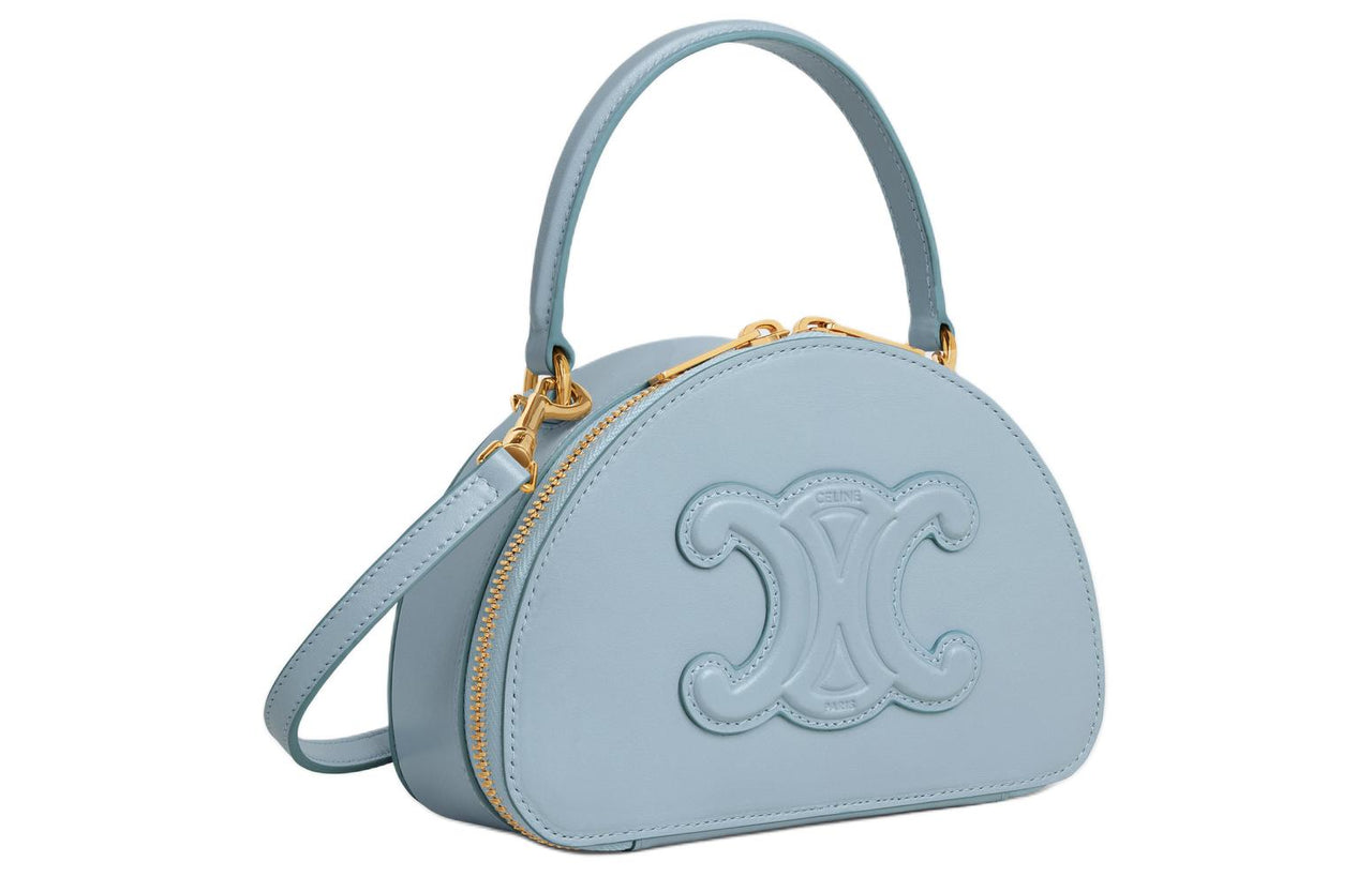 CELINE Calfskin Crescent Bag Shoulder Bag Crossbody Bag Handbag Mini Women's Light Blue