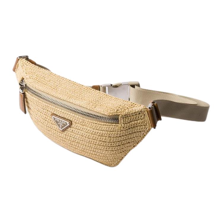 PRADA Calfskin Fanny Pack Women's Natural