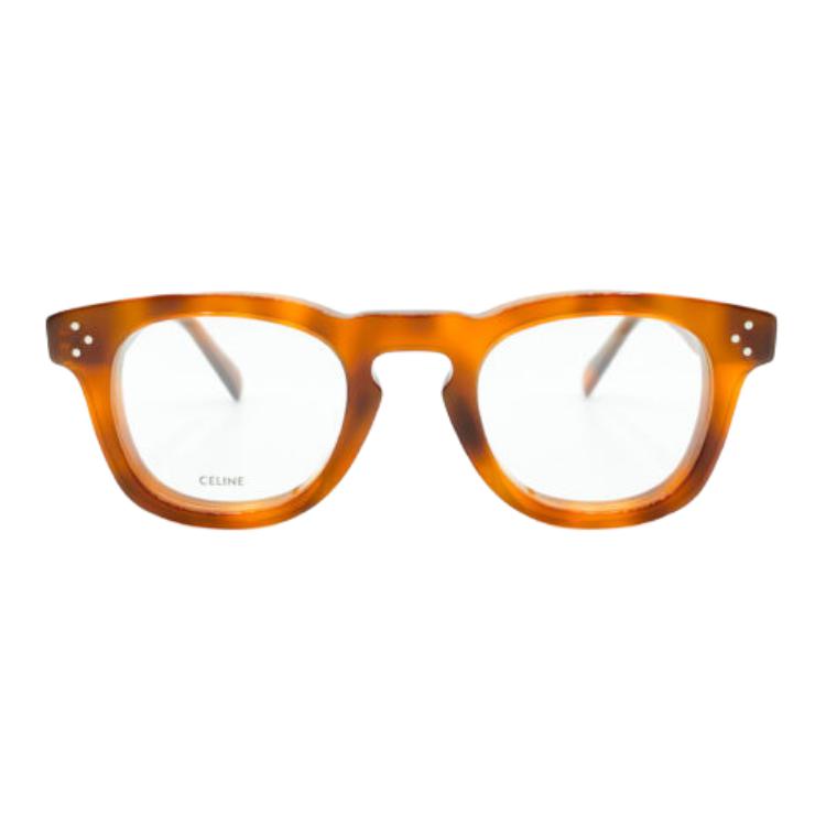 CELINE Acetate Oval Eyeglass Frames Unisex Tortoiseshell