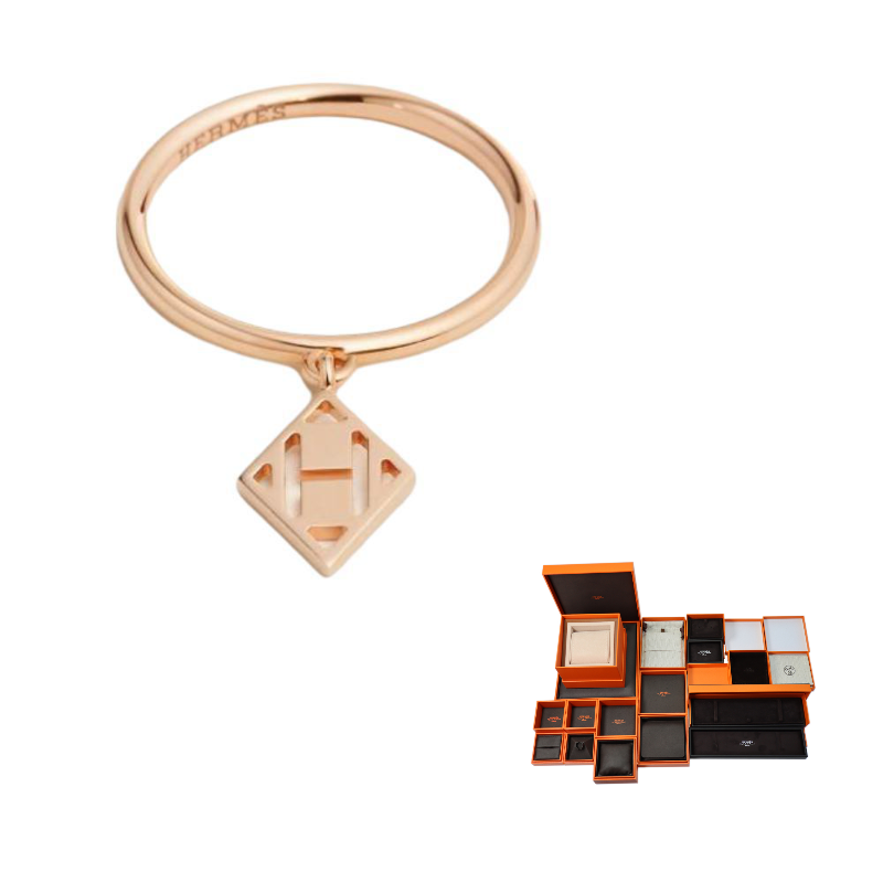 HERMES 18K Gold Rings Women's Rose Gold