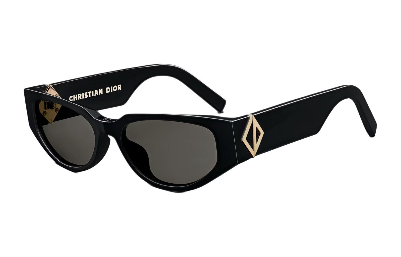 DIOR Acetate Irregular Shape Sunglasses Men's Black