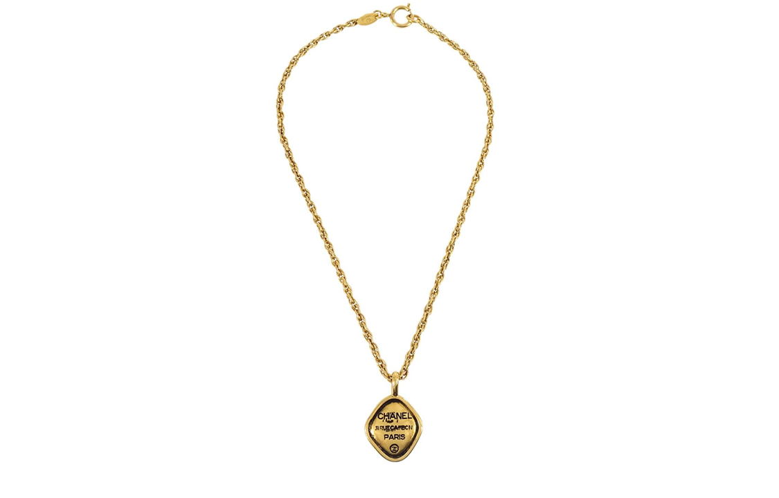 CHANEL 1990 2000s Logo engraved Pendant Necklace
