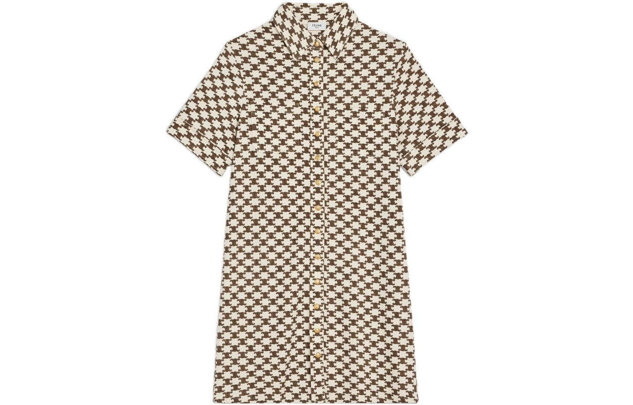 CELINE Short Sleeved Dress Women's Vanilla