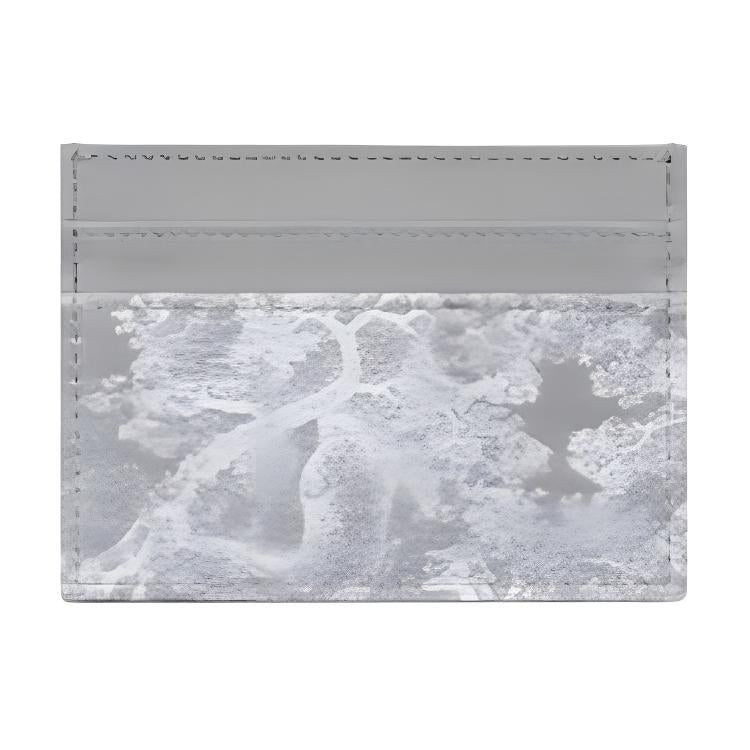 DIOR 30 Montaigne Cow Leather Jacquard Card Holder Women's Gray