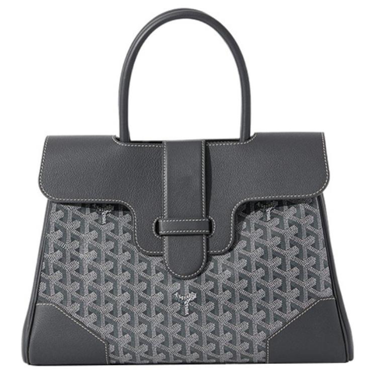 GOYARD Saigon Canvas With Leather Saigon Tote Handbag, Shoulder Bag Large Size Unisex Gray