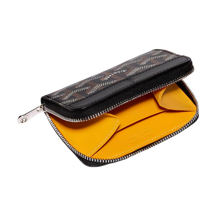 GOYARD MATIGNON Canvas With Leather Wallet Coin Purse Mini Women's Black