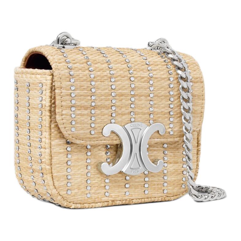 CELINE Claude Textile Shoulder Bag Mini Women's Natural White
