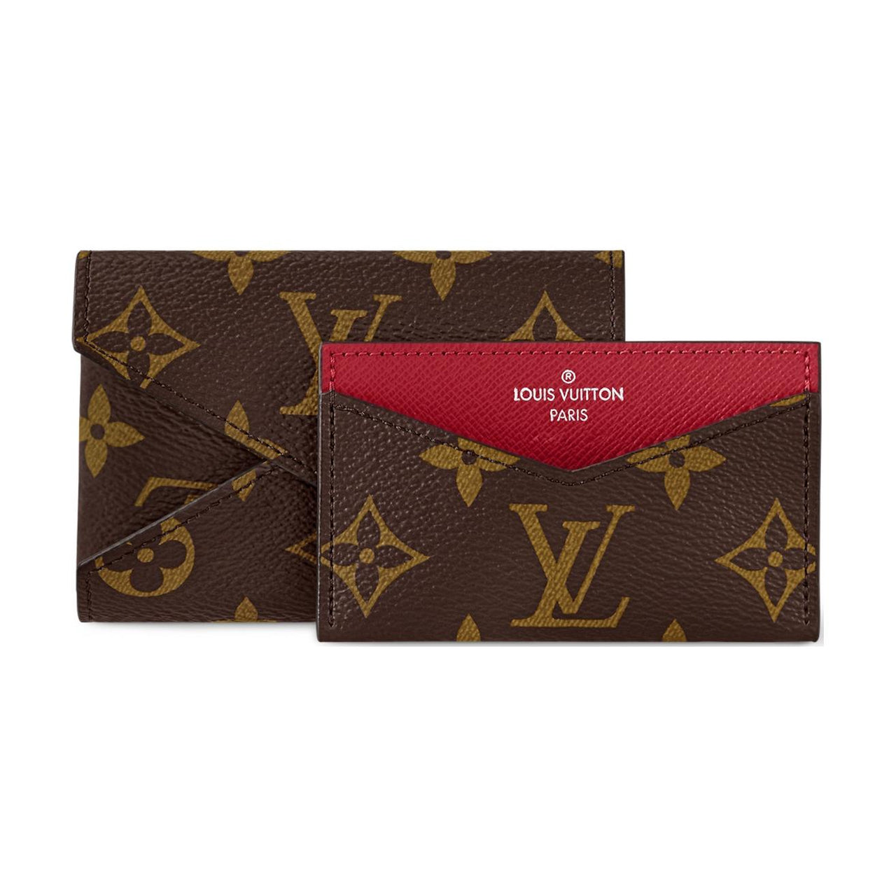 LOUIS VUITTON Kirigami Coated Canvas Coated Canvas Card Holder Women's Dark Red & Brown