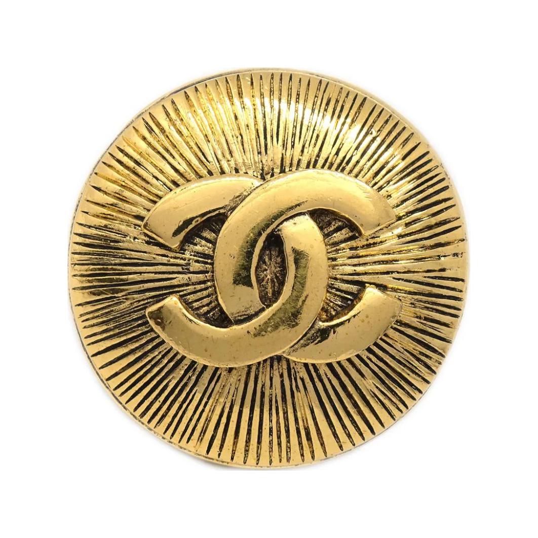 CHANEL 1990s Cc Logo Brooch