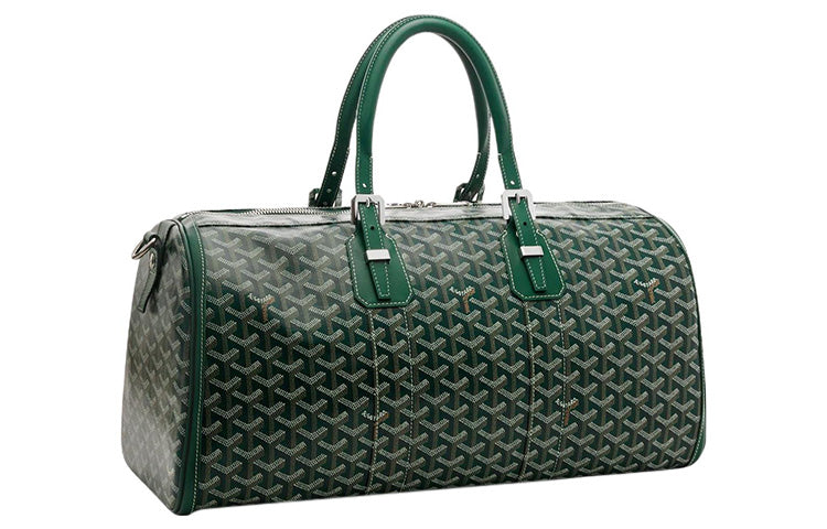 GOYARD Canvas With Leather One Shoulder Crossbody Portable Travel Bag Unisex Green