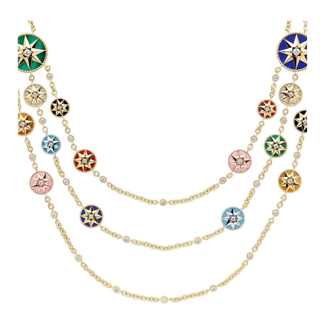 DIOR Malachite Necklaces Women's Gold