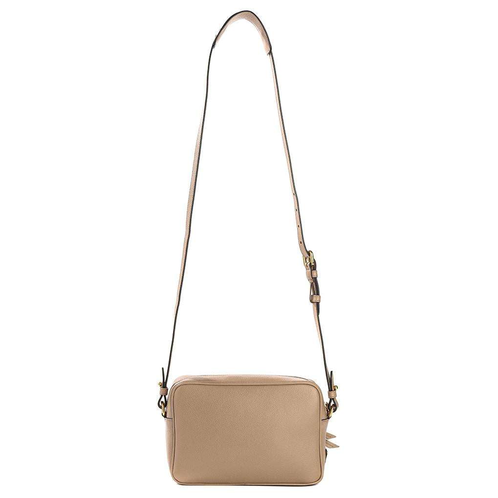 PRADA Calfskin Crossbody Bag, Shoulder Bag Women's Pink Beige