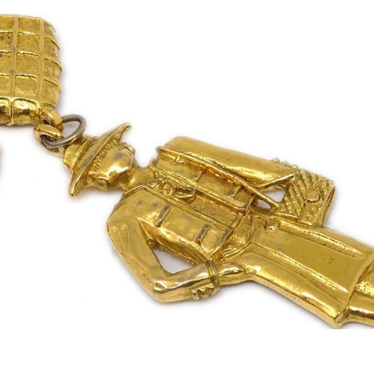 CHANEL 1990 2000s Mademoiselle Chain Pendant Necklace