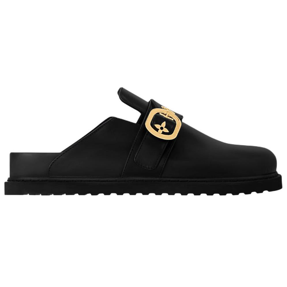 LOUIS VUITTON Cosy Comfort Closed Toe Slippers Women's Black