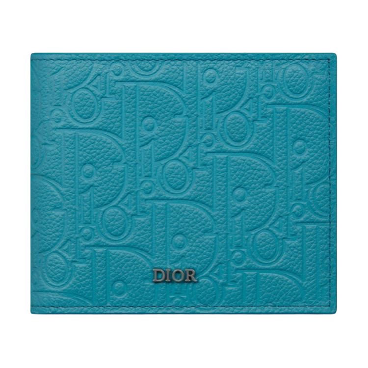 DIOR Cow Leather Wallet Men's Blue