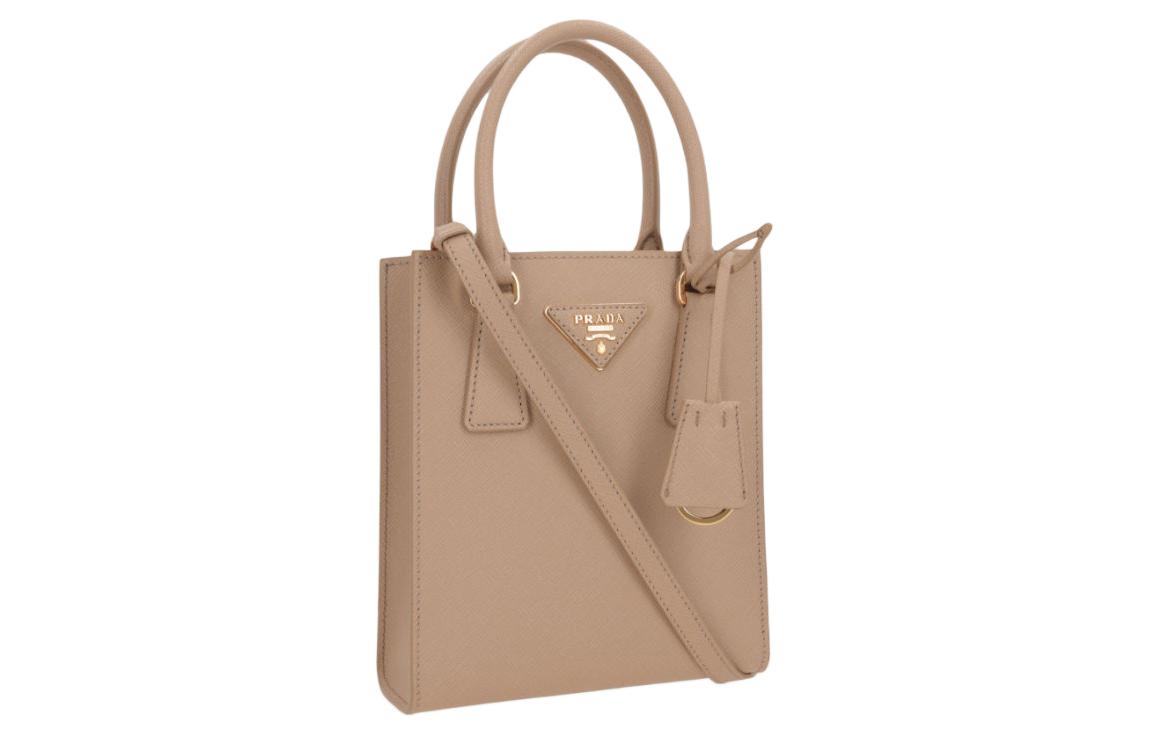 PRADA Calfskin One Shoulder Handbags Women's Sand Beige Yellow