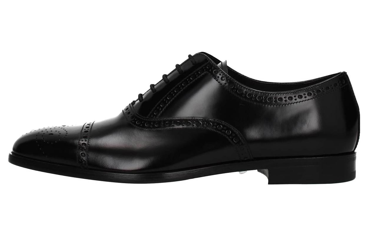 PRADA Brushed Fumé Leather Oxford Shoes