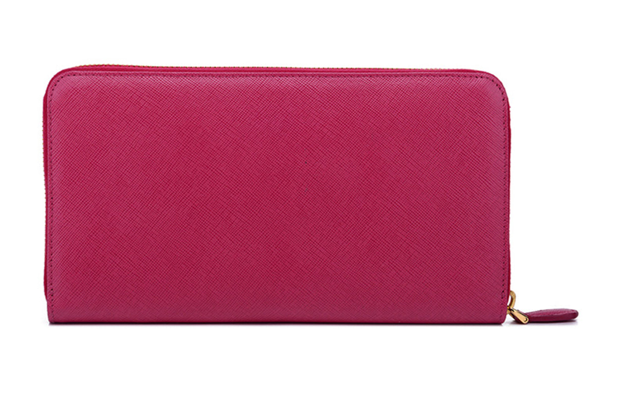 PRADA Cow Leather Wallet Women's Pink