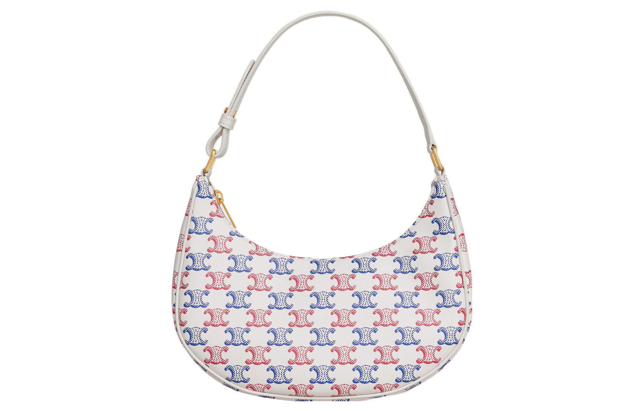 CELINE Canvas And Calfskin Shoulder Bag, Handbag, Shoulder Bag Women's