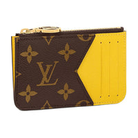 LOUIS VUITTON Romy Canvas Coin Purses Card Holders Women's Yellow/Brown