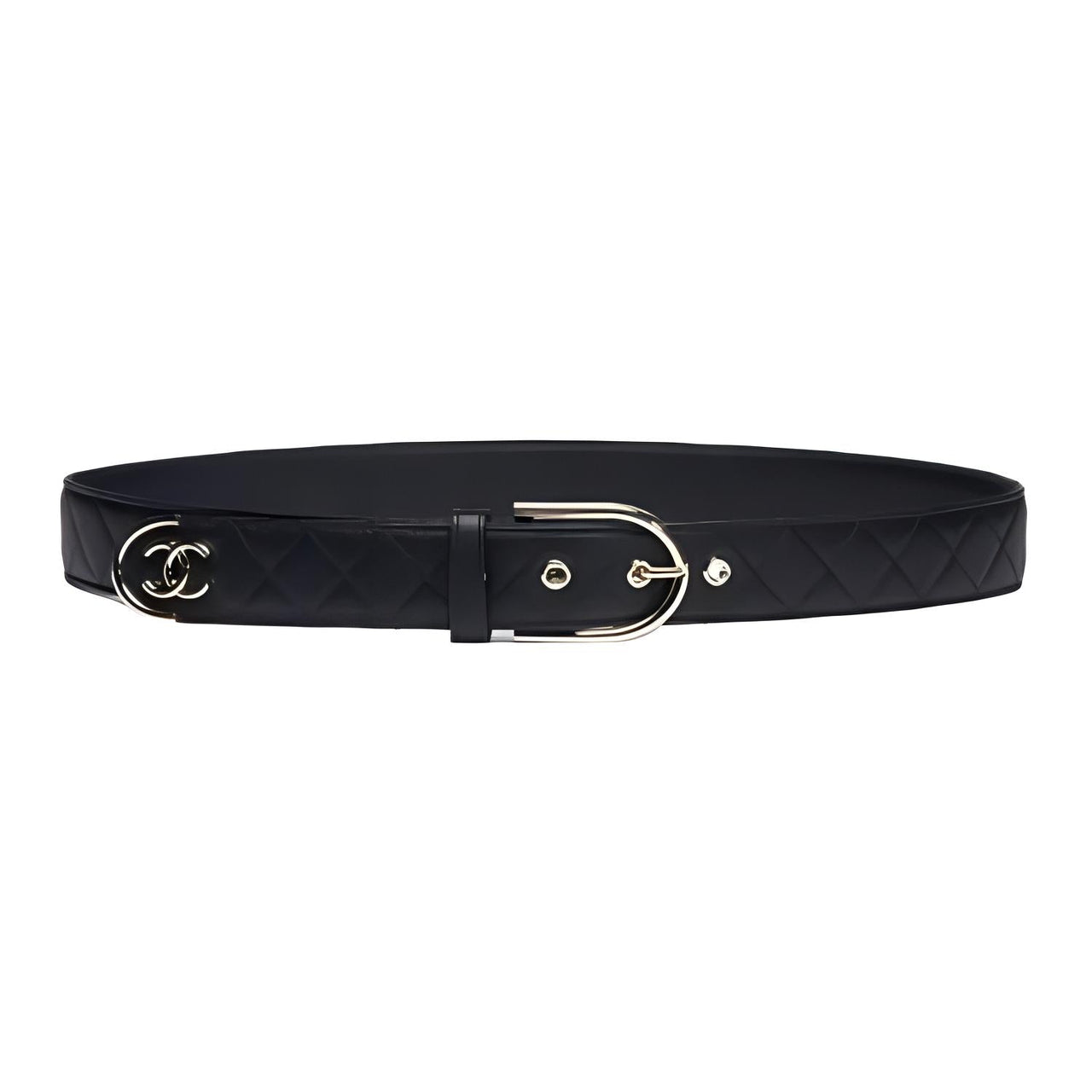 CHANEL - Leather Belts Unisex Black -