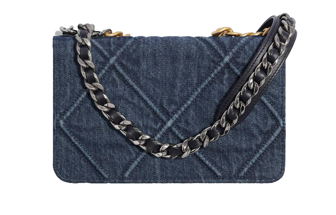CHANEL 19Bag Denim Handbag Shoulder Bag Crossbody Bag Women's Blue