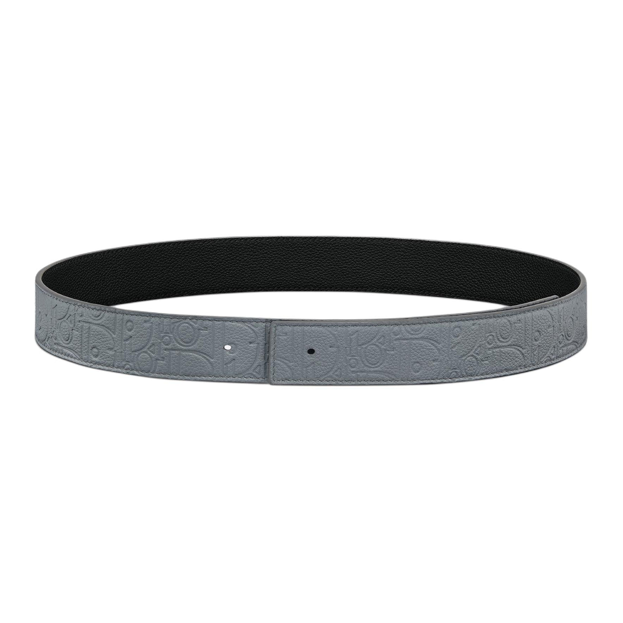 DIOR Cow Leather Belts Unisex Dark Gray Width 3.5cm