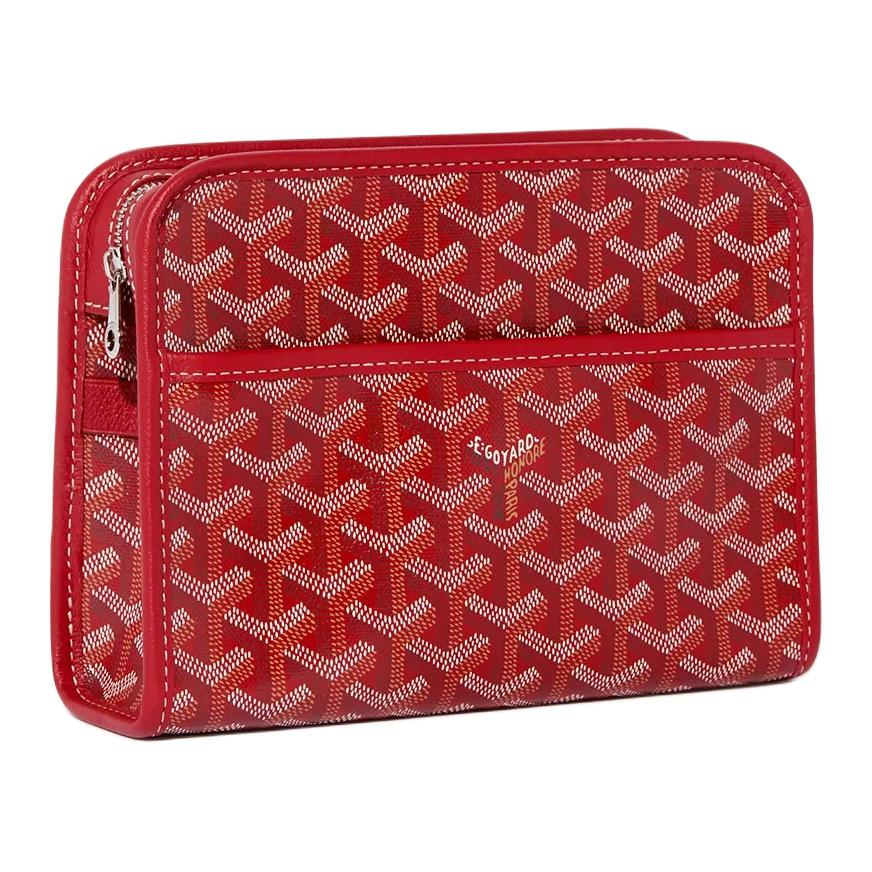 GOYARD Goya Canvas Toiletry Bag Small Size Unisex Red