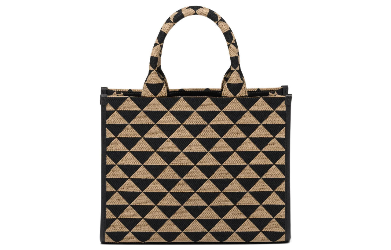 PRADA Embroidered Fabric Tote Bag Shopping Bag Handbag Women's