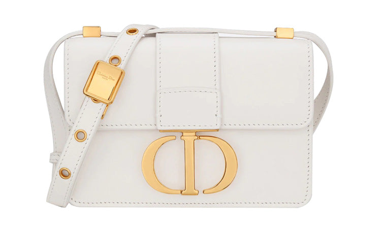 DIOR 30 Montaigne Cow Leather Box Bag Shoulder Bag Crossbody Bag Extra Mini Women's Milk White
