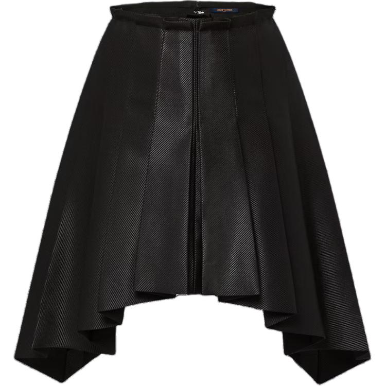 LOUIS VUITTON Asymmetrical Box Pleat Twill Skirt