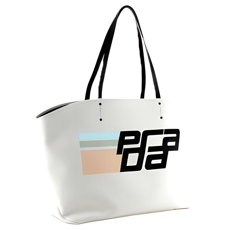 PRADA Canvas Handbag Large Size Women's White